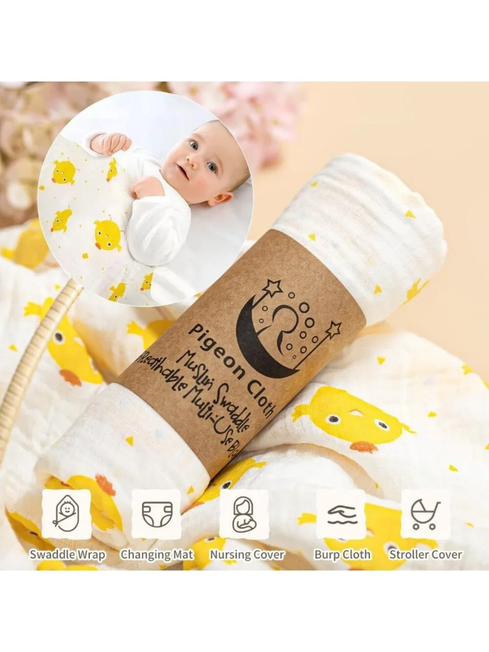 9-Piece Newborn Baby Gift Basket Set - Unisex Essentials, Rattles, Blanket